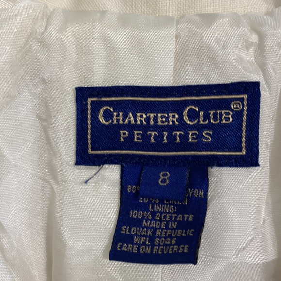 Charter Club Petites Cream Color Blazer size 8P - Picture 6 of 8